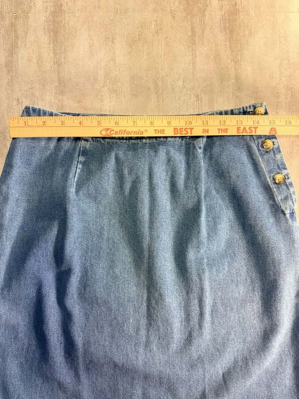 Eddie Bauer Vintage Side‎ Button Denim Midi Skirt Size 10